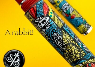 Picasso-inspired hand-painted fountain pen