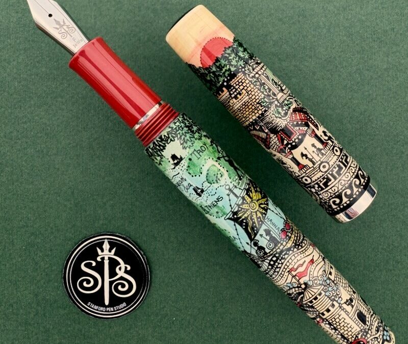 The Trojan Horse hand-painted fountain pen