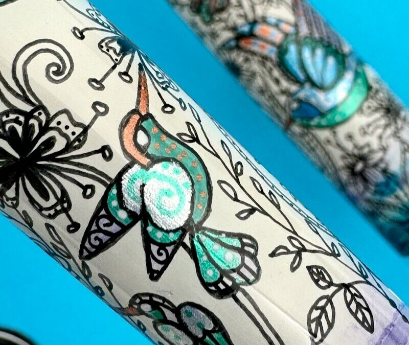 Exotic Birds hand-painted fountain pen