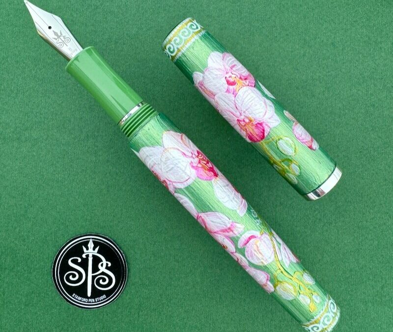 Orchids hand-painted fountain pen