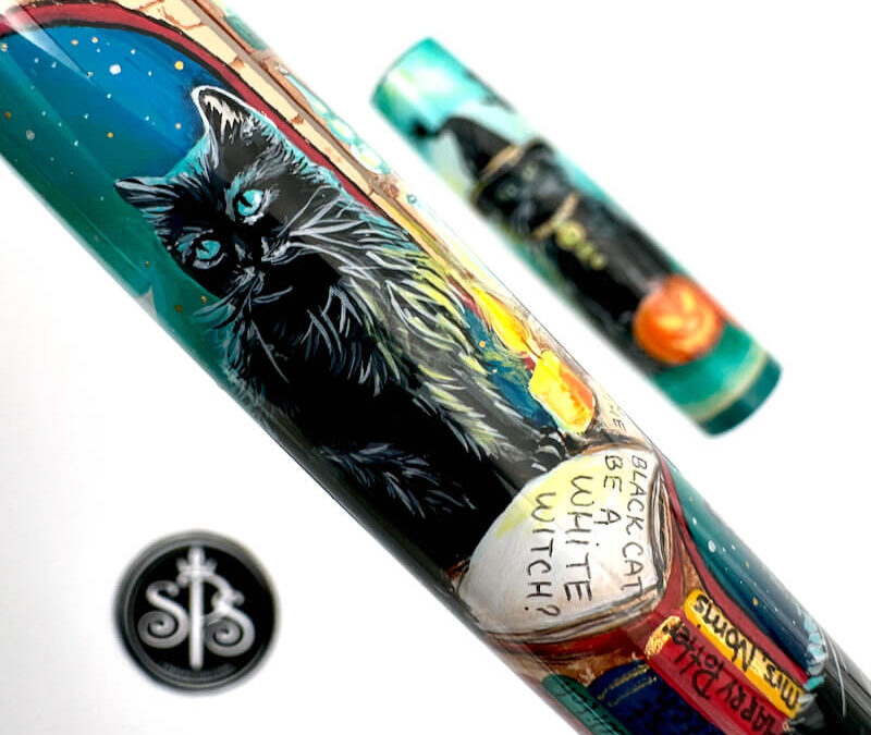 Black Magic Cats painted fountain pen